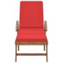 Tumbonas con cojines 2 unidades madera maciza de teca rojo de vidaXL, Tumbonas - Ref: Foro24-3054637, Precio: 471,73 €