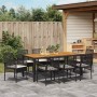 Conjunto de Comedor de Jardín 9 pcs Negro Poliratán