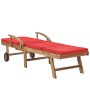 Tumbonas con cojines 2 unidades madera maciza de teca rojo de vidaXL, Tumbonas - Ref: Foro24-3054637, Precio: 471,73 €