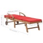 Tumbonas con cojines 2 unidades madera maciza de teca rojo de vidaXL, Tumbonas - Ref: Foro24-3054637, Precio: 471,73 €