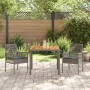Conjunto de Comedor de Jardín 3 pcs Gris Poliratán