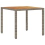 Conjunto de Comedor de Jardín 3 pcs Gris Poliratán
