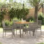 Conjunto de Comedor de Jardín 5 pcs Gris Poliratán