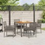 Conjunto de Comedor de Jardín 5 pcs Gris Poliratán