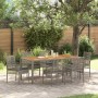 Conjunto de Comedor de Jardín 7 pcs Gris Poliratán