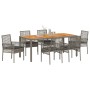 Conjunto de Comedor de Jardín 7 pcs Gris Poliratán