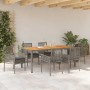Conjunto de Comedor de Jardín 7 pcs Gris Poliratán