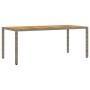 Conjunto de Comedor de Jardín 7 pcs Gris Poliratán
