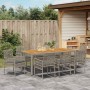 Conjunto de Comedor de Jardín 9 pcs Gris Poliratán