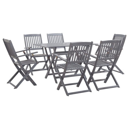 Garten-Essgruppe 7-teilig aus massivem grauem Akazienholz von vidaXL, Gartensets - Ref: Foro24-278922, Preis: 406,06 €, Rabat...