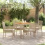 Conjunto de Comedor de Jardín 5 pcs Beige Poliratán