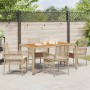 Conjunto de Comedor de Jardín 5 pcs Beige Poliratán