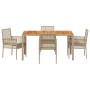 Conjunto de Comedor de Jardín 5 pcs Beige Poliratán