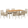 Conjunto de Comedor de Jardín 7 pcs Beige Poliratán