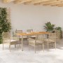 Conjunto de Comedor de Jardín 7 pcs Beige Poliratán