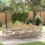 Conjunto de Comedor de Jardín 9 pcs Beige Poliratán