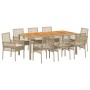 Conjunto de Comedor de Jardín 9 pcs Beige Poliratán
