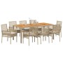Conjunto de Comedor de Jardín 9 pcs Beige Poliratán