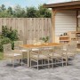 Conjunto de Comedor de Jardín 9 pcs Beige Poliratán