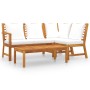 Gartenmöbel 4 Stk. cremefarbene Kissen massives Akazienholz von vidaXL, Gartensets - Ref: Foro24-3057771, Preis: 460,19 €, Ra...