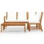 4-piece garden furniture set with cream cushions, made of solid acacia wood. by vidaXL, Garden sets - Ref: Foro24-3057771, Pr...