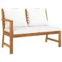 4-piece garden furniture set with cream cushions, made of solid acacia wood. by vidaXL, Garden sets - Ref: Foro24-3057771, Pr...