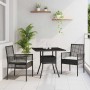 Conjunto de Comedor de Jardín 3 pcs Negro Poliratán