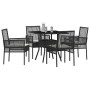 Conjunto de Comedor de Jardín 5 pcs Negro Poliratán