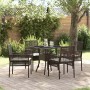 Conjunto de Comedor de Jardín 5 pcs Marrón Poliratán