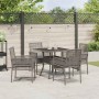Conjunto de Comedor de Jardín 5 pcs Gris Poliratán