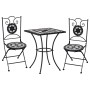 Bistro table and chairs 3 pieces black and white ceramic mosaic by vidaXL, Garden sets - Ref: Foro24-279414, Price: 229,31 €,...
