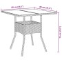 Conjunto de Comedor de Jardín 3 pcs Beige Poliratán