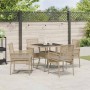 Conjunto de Comedor de Jardín 5 pcs Beige Poliratán