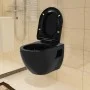 Wand-WC mit verstecktem Spülkasten, schwarze Keramik von vidaXL, Badezimmer - Ref: Foro24-3054479, Preis: 321,71 €, Rabatt: %