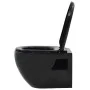 Wand-WC mit verstecktem Spülkasten, schwarze Keramik von vidaXL, Badezimmer - Ref: Foro24-3054479, Preis: 321,71 €, Rabatt: %