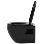 Wand-WC mit verstecktem Spülkasten, schwarze Keramik von vidaXL, Badezimmer - Ref: Foro24-3054479, Preis: 317,87 €, Rabatt: %