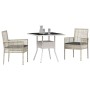 Conjunto de Comedor de Jardín 3 pcs Gris Poliratán