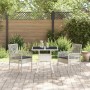Conjunto de Comedor de Jardín 3 pcs Gris Poliratán