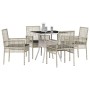 Conjunto de Comedor de Jardín 5 pcs Gris Poliratán