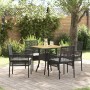 Conjunto de Comedor de Jardín 5 pcs Negro Poliratán