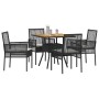Conjunto de Comedor de Jardín 5 pcs Negro Poliratán