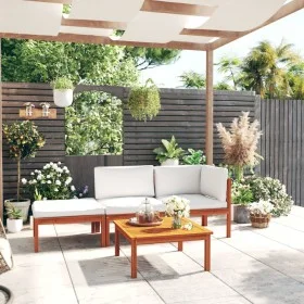 Garden furniture 4 pcs cream cushions solid acacia wood by vidaXL, Garden sets - Ref: Foro24-3057904, Price: 327,03 €, Discou...