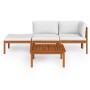 Garden furniture 4 pcs cream cushions solid acacia wood by vidaXL, Garden sets - Ref: Foro24-3057904, Price: 338,47 €, Discou...