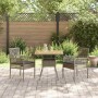 Conjunto de Comedor de Jardín 3 pcs Gris Poliratán
