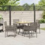Conjunto de Comedor de Jardín 5 pcs Gris Poliratán
