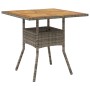Conjunto de Comedor de Jardín 5 pcs Gris Poliratán