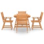 5-piece garden dining set solid acacia wood by vidaXL, Garden sets - Ref: Foro24-3057843, Price: 384,83 €, Discount: %