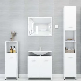Badezimmermöbelset 4-teilig aus weißem Sperrholz von vidaXL, Badezimmermöbel - Ref: Foro24-3056880, Preis: 173,99 €, Rabatt: %