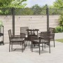 Conjunto de Comedor de Jardín 5 pcs Marrón Poliratán