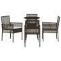Conjunto de Comedor de Jardín 5 pcs Marrón Poliratán